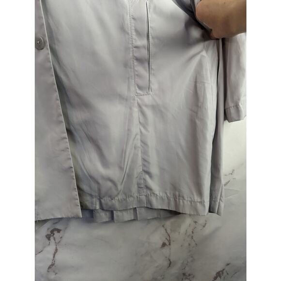 J Jill Windbreaker Shirt Womens Medium Gray Pleat Collar Anora Rain Jacket - Picture 4 of 12